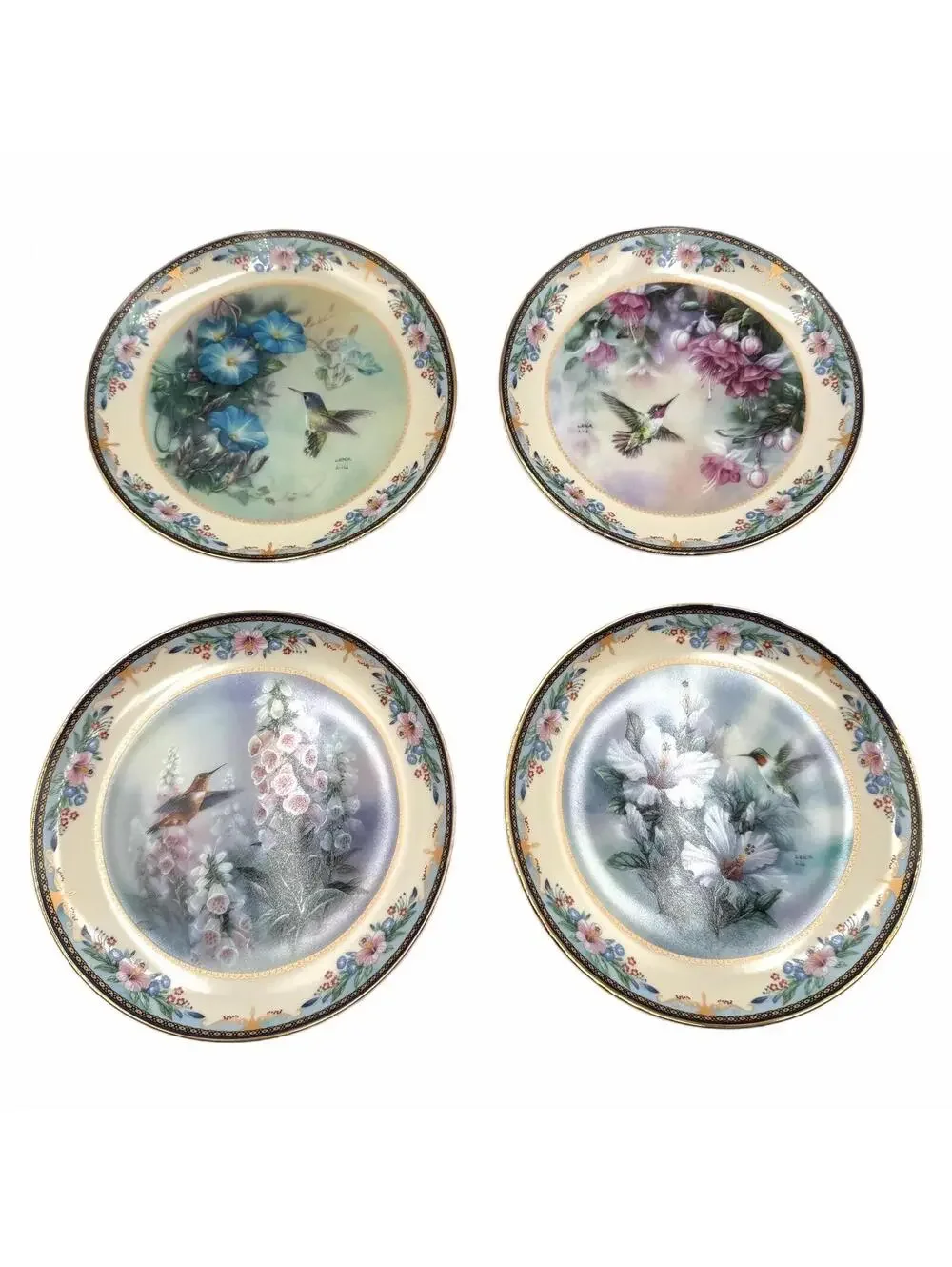 Set of 4 Vintage Bradford Exchange Lena Liu’s Flights of Fancy Collector Plates